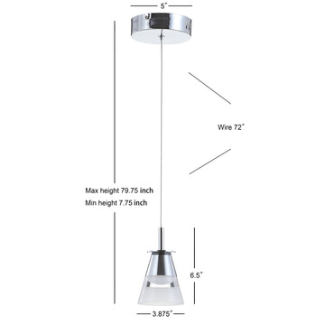 Alain Adjustable Metal Integrated LED Pendant - JONATHAN Y